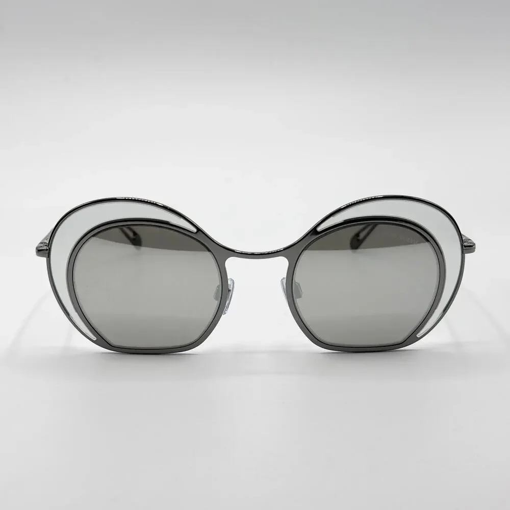 Giorgio Armani Sunglasses AR6073 3010/6G Silver Cat Eye Frame Gray Lens 47mm